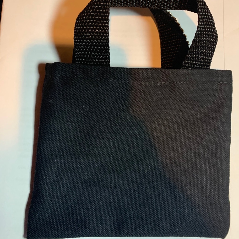 Custom designed black canvas Mini Glam Tote with embellished handles - Picture 5 of 6
